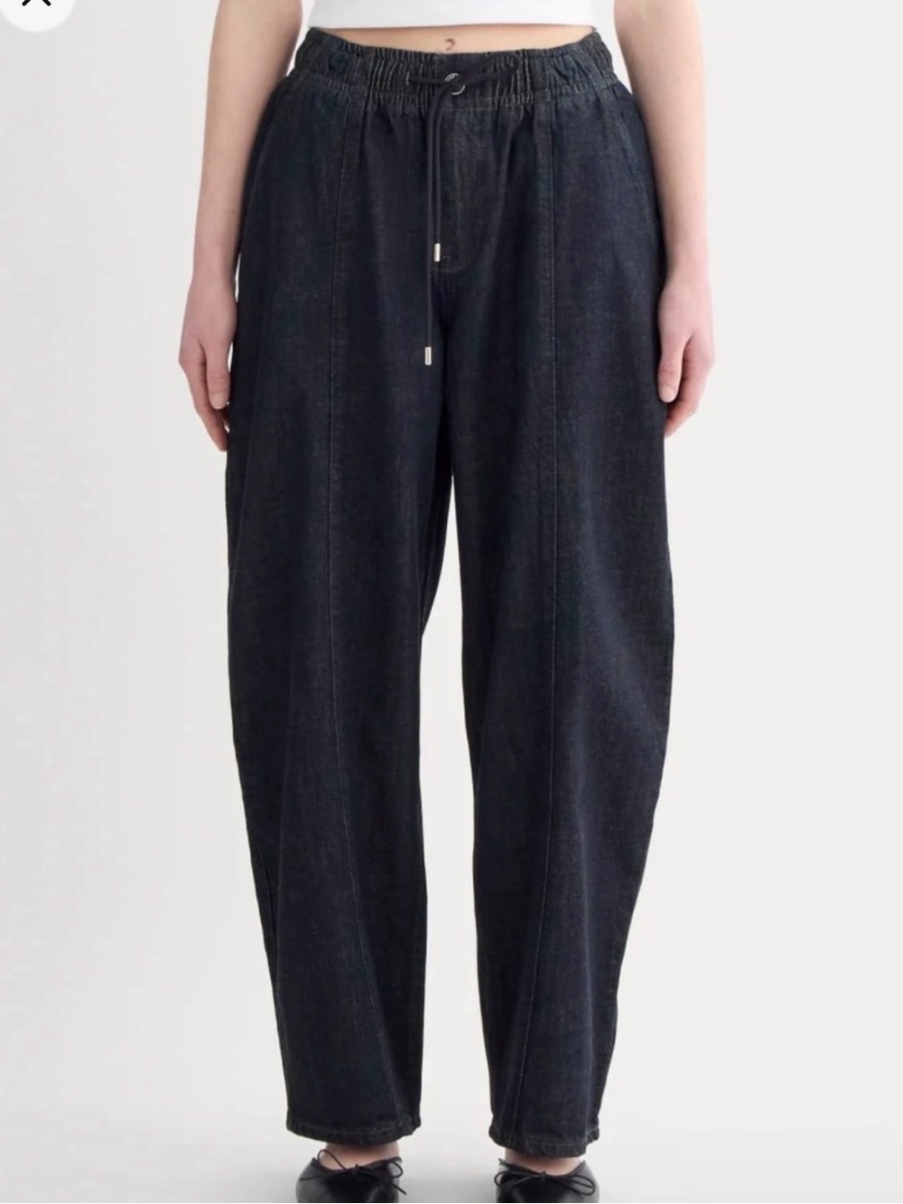 Everlane Drawstring Baggy Jeans Dark Indigo S NWT